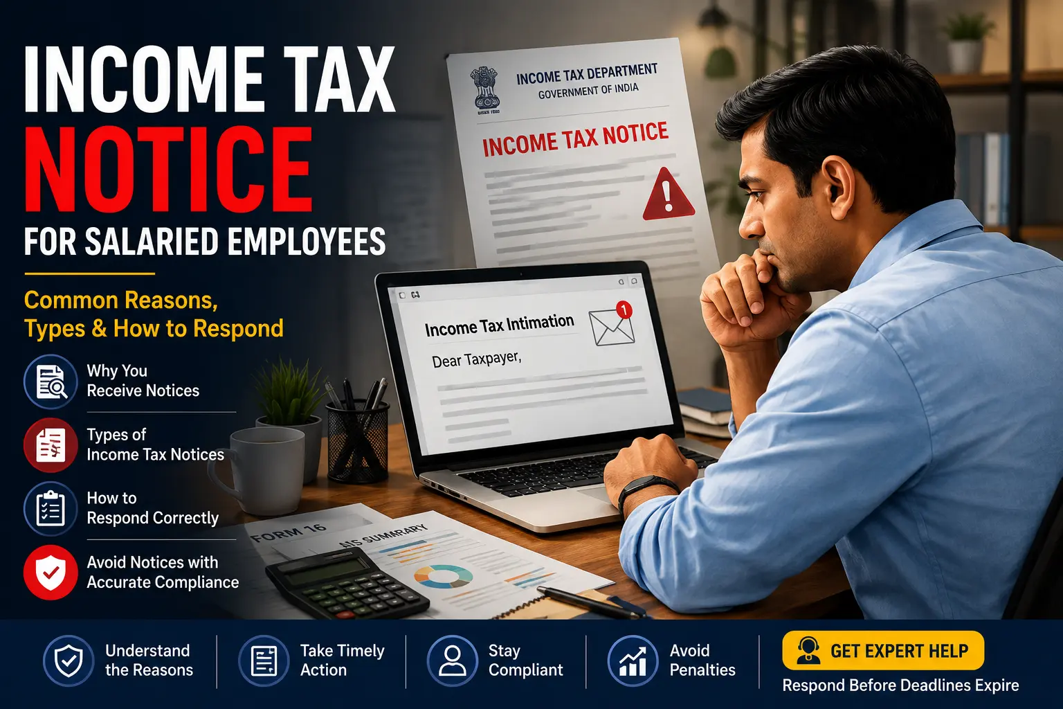 Income Tax Notice for Salaried Employees – Common Reasons, Types & How to Respond