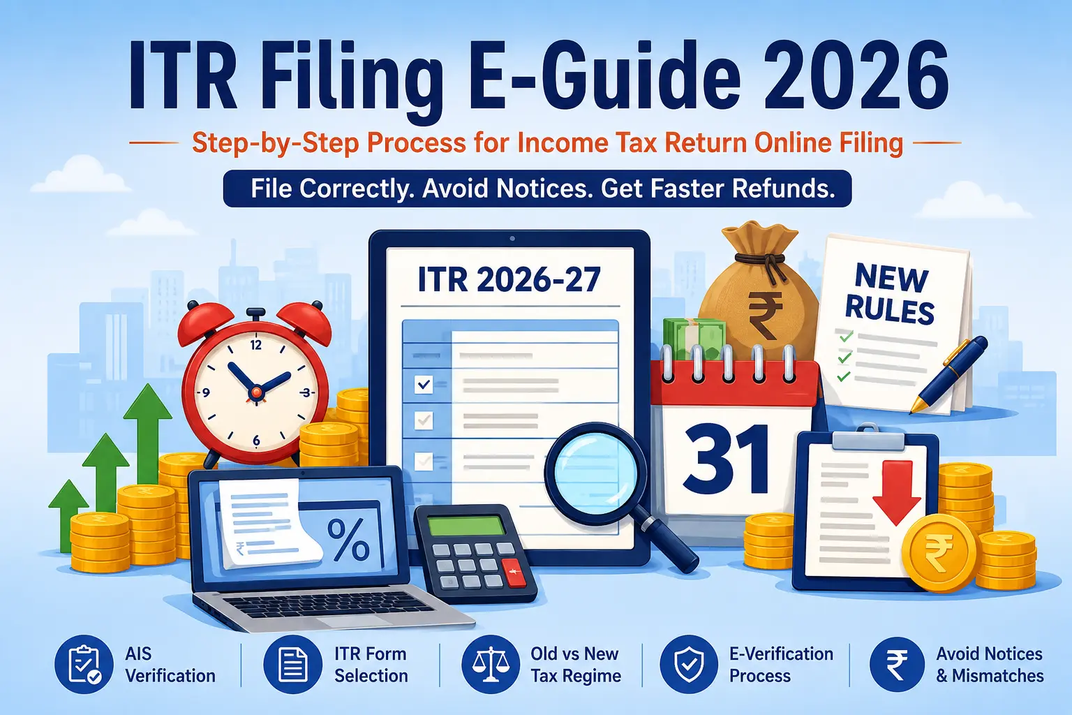 ITR Filing E-Guide 2026: Step-by-Step Process for Income Tax Return Online Filing