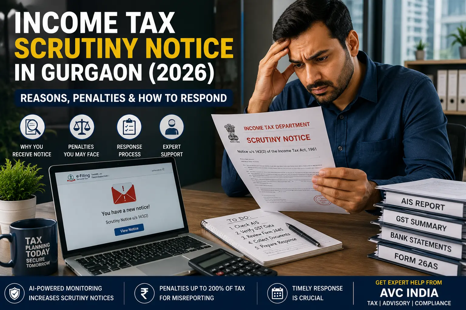 Income Tax Scrutiny Notice in Gurgaon (2026): Reasons, Penalties & How to Respond