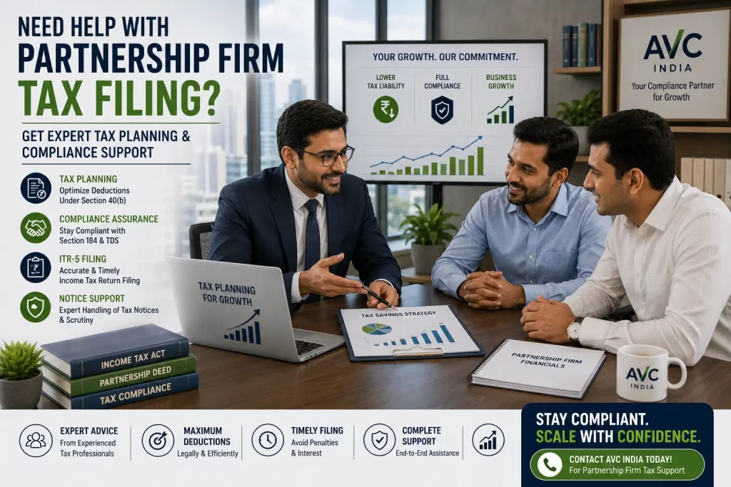 Help in income tax for partnership firm